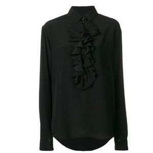 Saint Laurent ruffled  bib blouse new with tags
